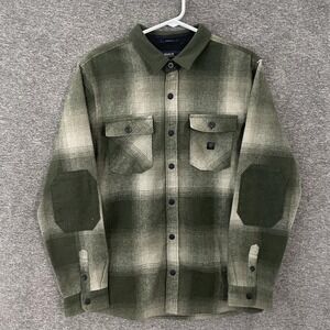 Roark Shirt Mens Medium Green Plaid Flannel Long Sleeve Button Up Casual